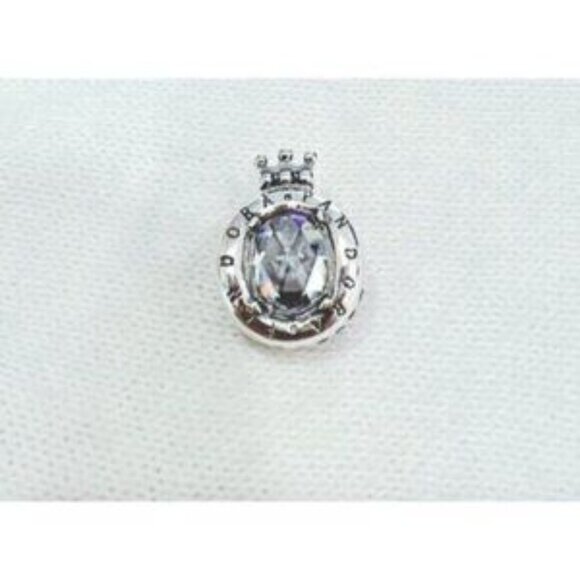 Pandora Sterling Silver Clear Sparkling Crown O Charm For Bracelet S925ALE Silve - Picture 3 of 5